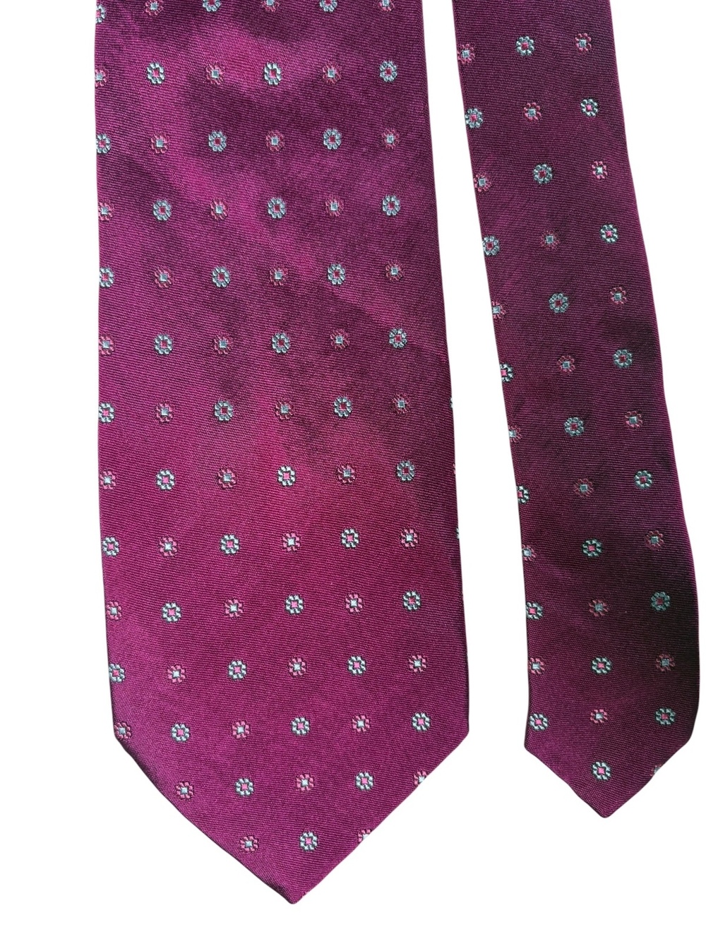 Brooks Brothers Makers Silk Pink Purple Floral Medallion Men's Designer Tie